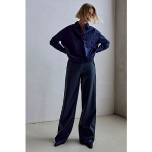 Femmes Du Sud - Delphine - Vegan Leather Broek - Elastieken Band - Wijde Pijpen