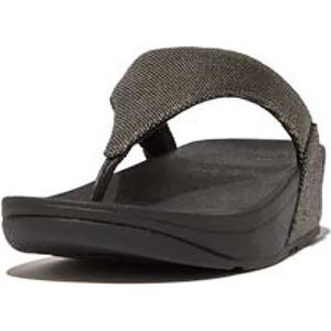 FitFlop Lulu glitz-canvas toe-post sandals