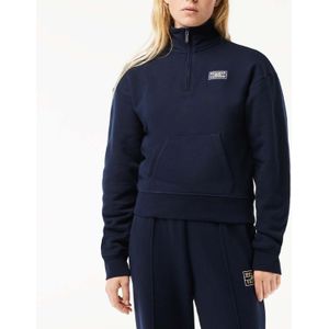 Lacoste - Fleece Jogger Sweatshirt - Blauw - Hoge Hals met Rits