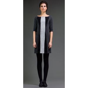 Elleboog Jurk - Zwart en Grijs - Viltstof