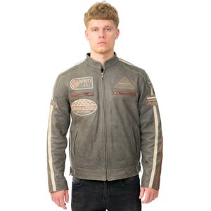 Leren Jack - Portland - Heren - Premium Nappaleer - Racing-stijl Strepen