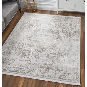 Woodman Carpet Friesland - 160x220cm, laagpolig vloerkleed met franjes