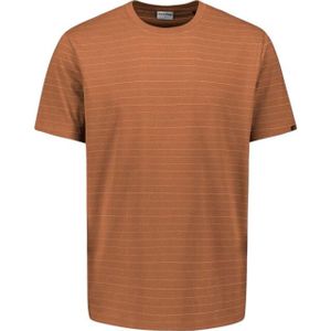 No Excess T-shirt crewneck yarn dyed pin stri caramel