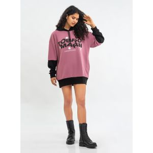 Tom Barron - Sweatshirt - Pink - Capuchon - Lange Mouw - Losse Pasvorm