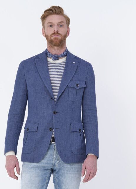 Dutch Dandies - Derwish - Colbert - Diepblauw - 100% Linnen