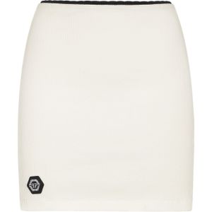 Philipp Plein - Mini Rok Rib - Beige - Katoen