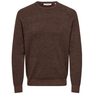 Only & Sons Onsalfi reg ls crew knit camp cs cognac