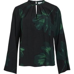 Vila - Viruna Leaf - Top - Zwart - Lange Mouwen