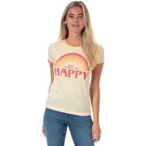 Brave Soul - Be Happy - T-shirt - Oranje-geel