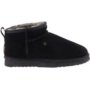 Warmbat - Durack - Pantoffels - Zwart - Schapenvacht - Rubber zool