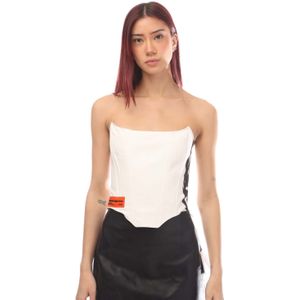 Heron Preston - Flaming Skull Corset Top - Wit - Dames