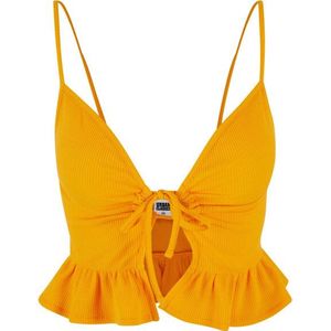 Urban Classics Dames gerimpelde wafel piqué top