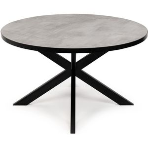 Stalux Ronde eettafel 'daan' 120cm, kleur zwart / beton