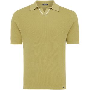 Tresanti Cosmo | pique v-neck polo with contrast line | olive