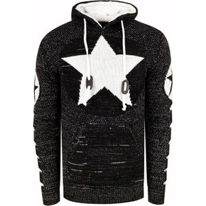 Rusty Neal - Grof Gebreide Hoodie - Heren - Casual Pasvorm