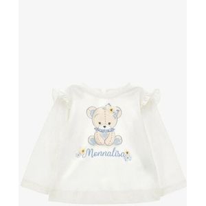 Monnalisa - Baby Longsleeve - Panna Celeste - Teddy