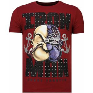 Local Fanatic Iron man popeye rhinestone t-shirt