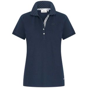 Poloshirt - Katoen Stretch Piqué - Korte Mouwen - Stippenprint - Wit