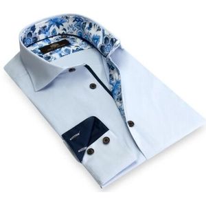 Circle of Gentlemen Kurt effen overhemd met contrasten stretch kwaliteit