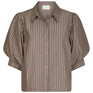 Neo Noir etta soft stripe stone shirt 166416 210 brown