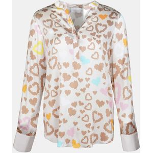 Mucho Gusto Zijden blouse monza multicolor luipaardhartjes