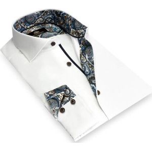 Circle of Gentlemen Laurence effen overhemd met contrasten 100% co