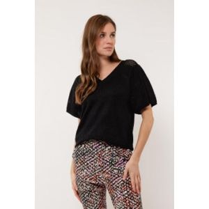 G-Maxx - Beertje - Gebreide Trui - Opengewerkt Motief - Losvallend Model - V-hals