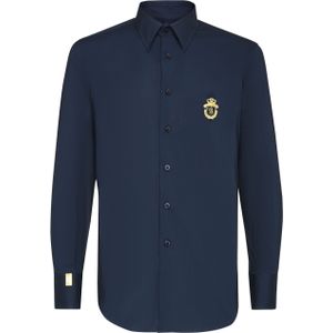 Overhemd - Slim Fit - Katoen - Zilver - Milano
