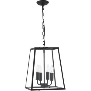Bussandri Exclusive Hanglamp lantern noir metaal Ø29cm