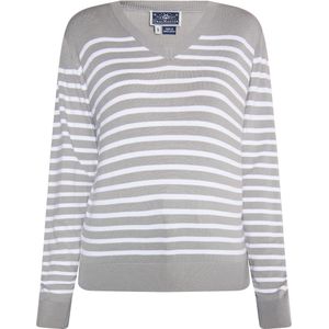 DreiMaster - Gebreide Trui - Grijs Wit - Dames