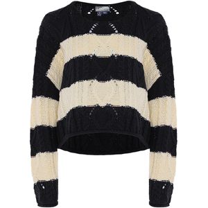 DreiMaster - Vintage - Trui - Beige/Zwart - Losse Pasvorm - Lange Mouw