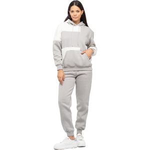 Tom Barron - Joggingpak - Grijs/Wit - Sweatstof - Lange Mouw