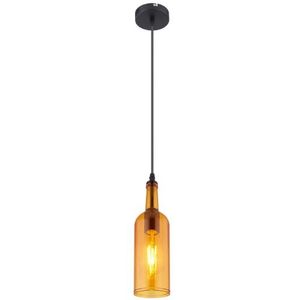 Globo 1-lichts hanglamp in flesvorm | metaal | glas | 10 x 10 x 107 cm | led