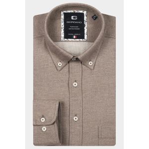 Giordano - Brando - Casual Hemd - Bruin - Lange Mouw - Regular Fit