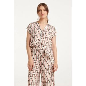 Smashed Lemon - 25060 - Marocain Top - Off-white - Palmprint