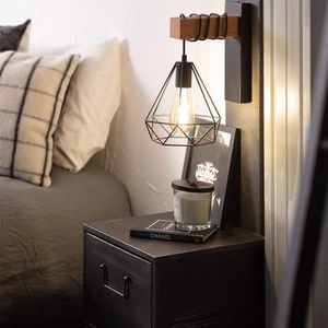 Bussandri Exclusive wandlamp metaal - e27 l:19cm voor binnen woonkamer eetkamer slaapkamer wandlampen zwart
