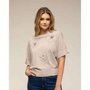 Gebreide Trui - Korte Mouwen - Met Pailletten