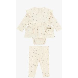 Guess - Baby Set - Rompertje met Lange Mouwen en Legging - All Over Print met Hartjes