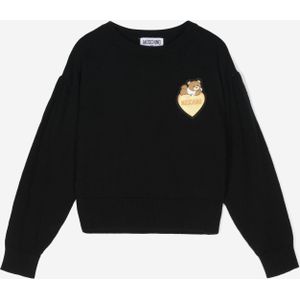 Moschino Meisjes Beer Hart Logo Trui in Zwart