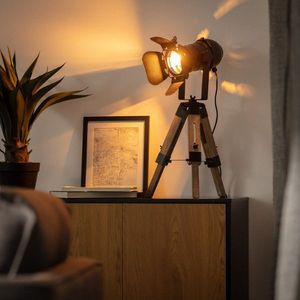 Bussandri Exclusive industriële tafellamp metaal e27 l:65cm voor binnen woonkamer eetkamer slaapkamer -