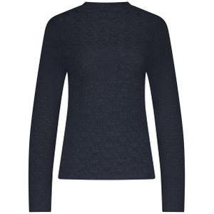 Tramontana - Brushed Stretch Lace Top - Donkerblauw - Lange Mouwen