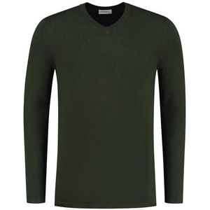 Purewhite Trui knit v-neck groen