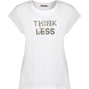 Geisha 42374-41 010 t-shirt ""think less"" off white