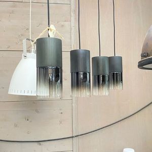 Trio Industriële hanglamp robin glas - 4 lichts hanglampen eetkamer 28w