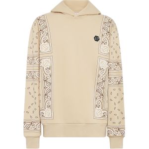 Philipp Plein - Hoodie Sweatshirt - Beige - Katoenfleece - Paisley-prints