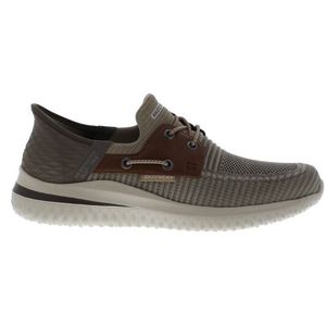 Skechers - Delson - Instappers - Taupe - Textiel/Imitatieleer