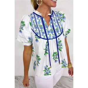 Bloemenprint Blouse met Striknek