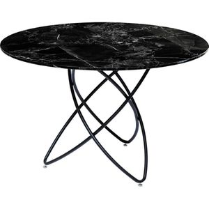 Kare Design Eettafel molekular black marble glass 120cm