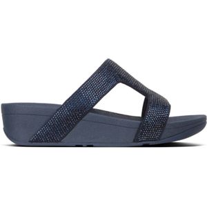 Zomerschoen - Donkerblauw - Glitter - Sleehak