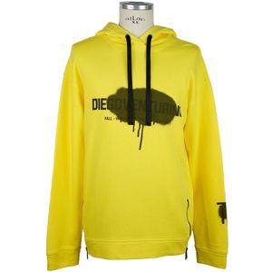 Gele hoodie met graffiti-print